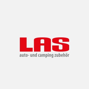 LAS Logo, rote Schrift auf weißem Grund