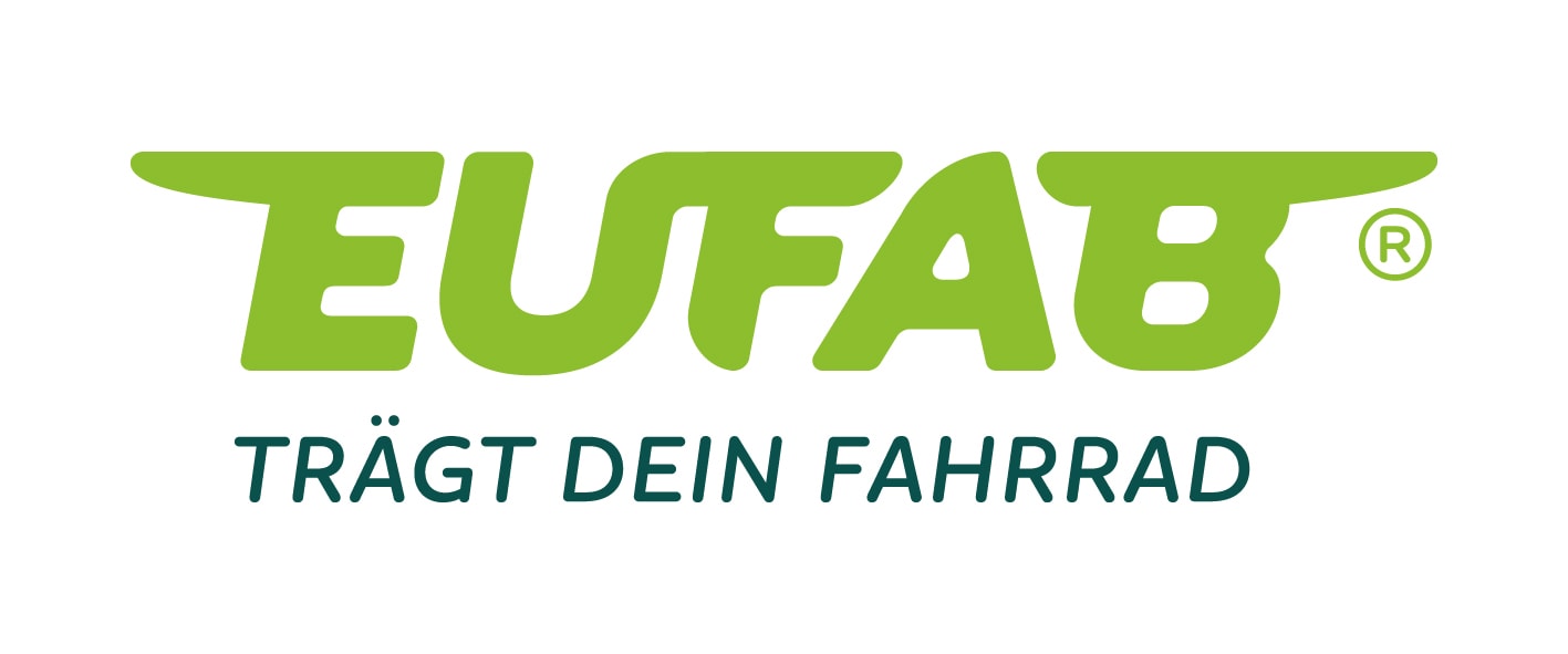 EUFAB Logo, schwarze und rote Schrift auf weißem Grund